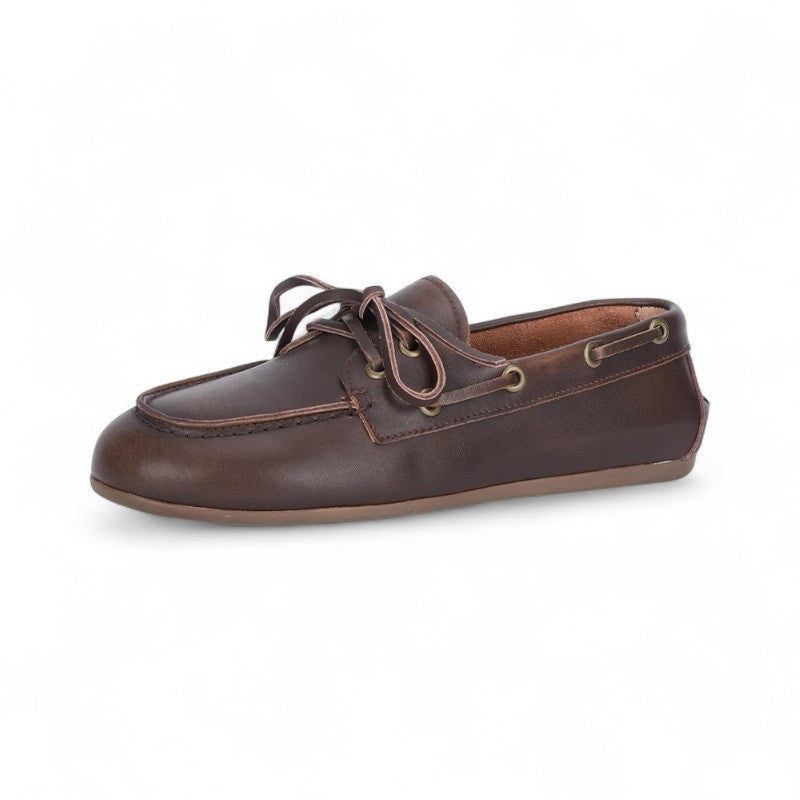Avy - Mocasín Mujer Plano Estilo Náutico Con Cordones Clásicos Flexible