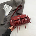 REIS - Bolso de Piel Charol Elegante con Bandolera