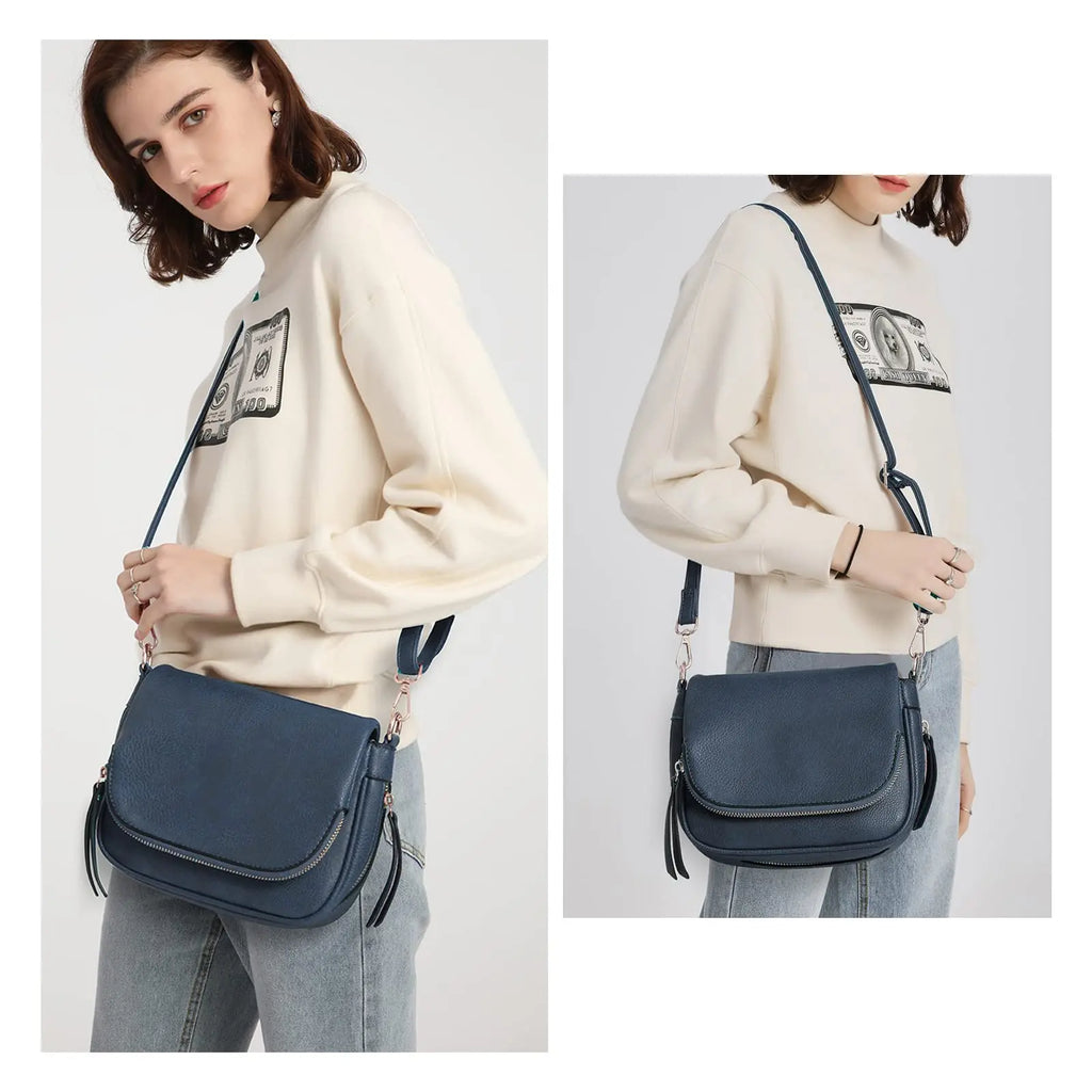 LEANA - Bolso Bandolera con Solapa