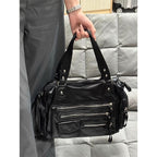 MARY - Bolso de Piel Retro Multibolsillos