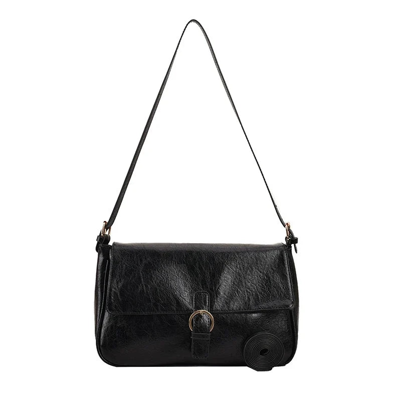 LAVA - Bolso Bandolera Retro de Piel Lisa