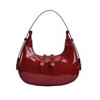 Luna - Bolso de Piel Charol Media Luna Vintage