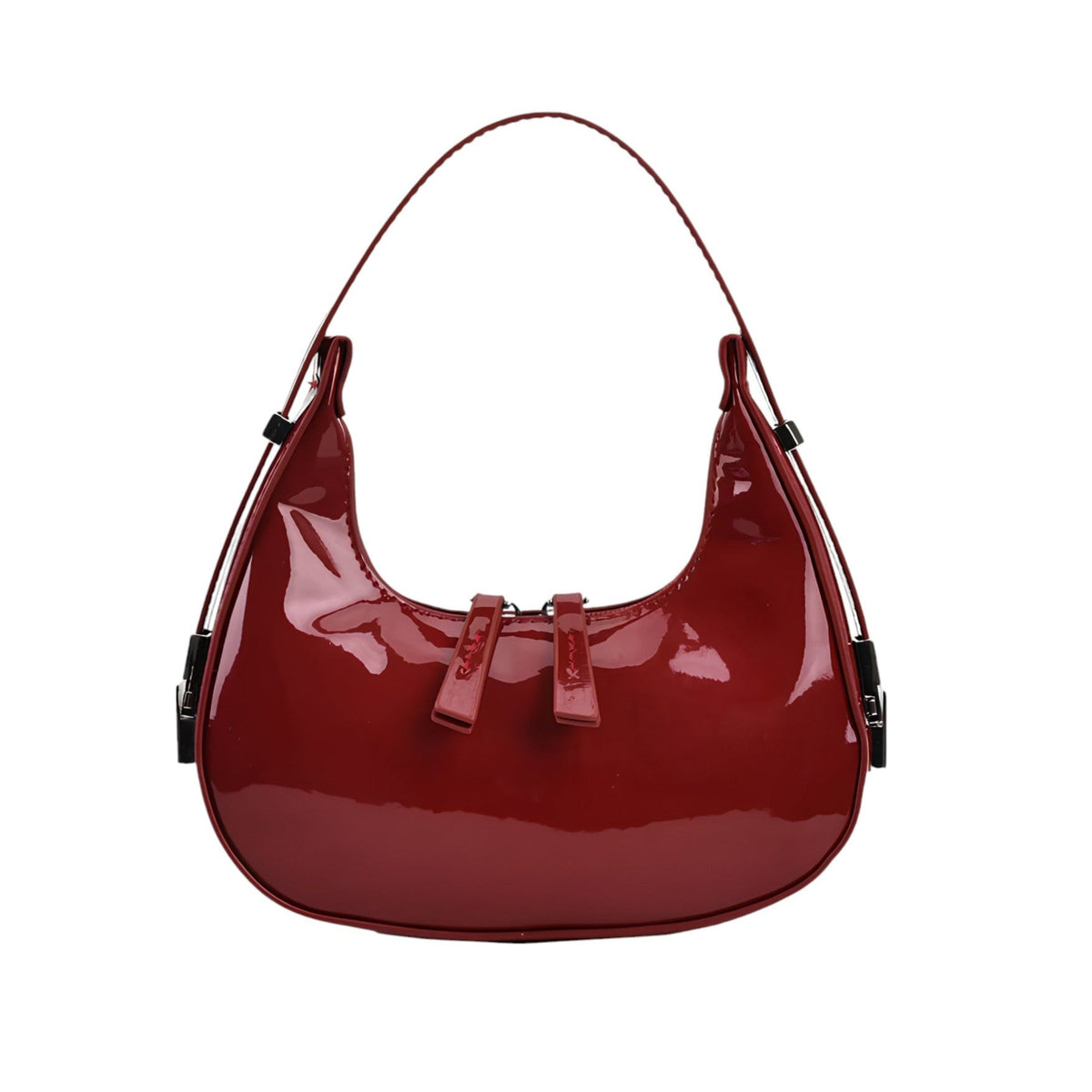 Luna - Bolso de Piel Charol Media Luna Vintage
