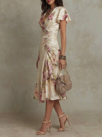 Alba | Vestido midi satinado floral - OSMARA Fashion - vista 2