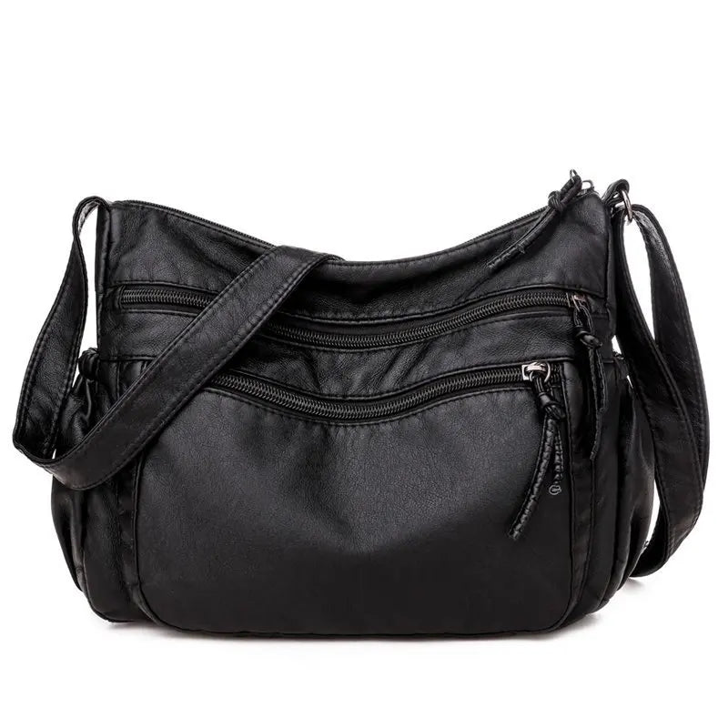 VANILLE - Bolso Bandolera de Piel Multibolsillos