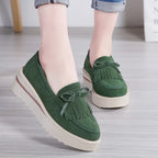Soly - Mocasín de Cuña Mujer de Ante de Flecos