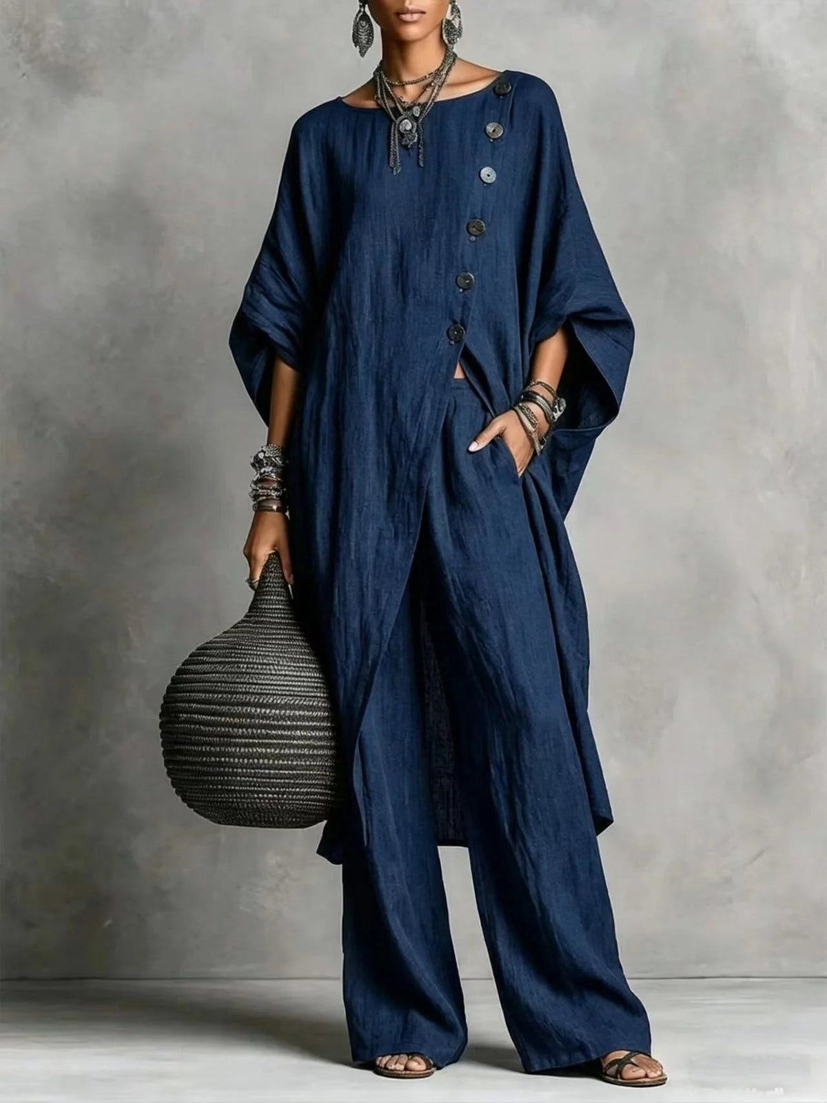 Ebba | Conjunto Ligero de 2 Piezas con Pantalón Ancho - OSMARA Fashion - vista 4