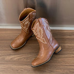 Taysha - Bota Campera Baja Media Caña Marrón