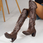 Meyla - Bota Campera Vintage Alta de Estampado