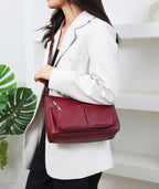 ANIA - Bolso de Piel Multibolsillos con Bandolera