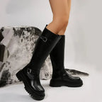 Maillard - Bota Media Caña Negra de Suela Gruesa