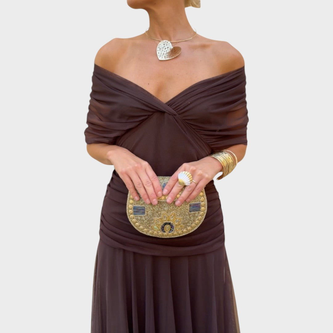 Lora | Vestido Largo Con Escote En V - OSMARA Fashion