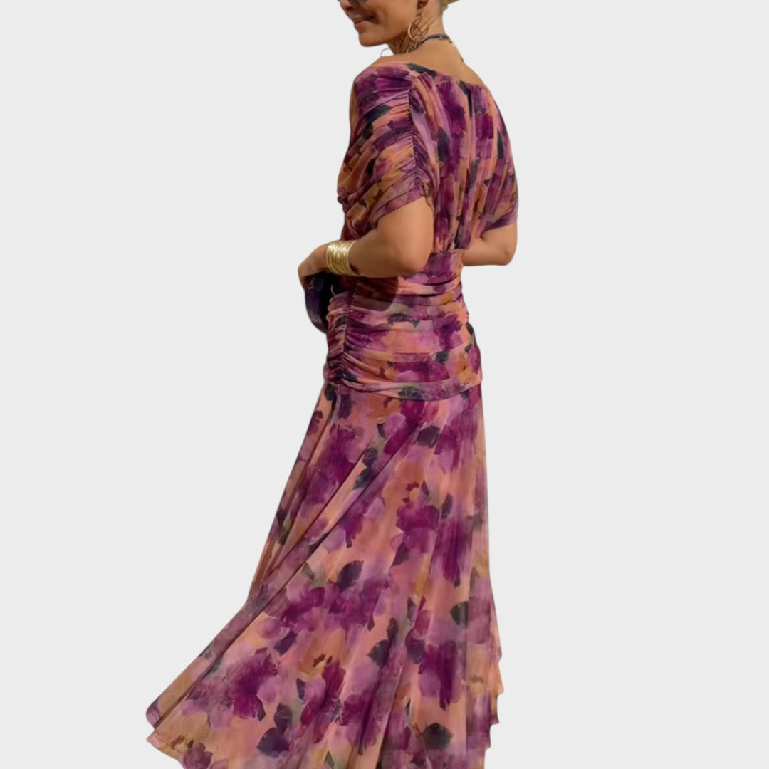 Lora | Vestido Largo Con Escote En V - OSMARA Fashion - vista 12