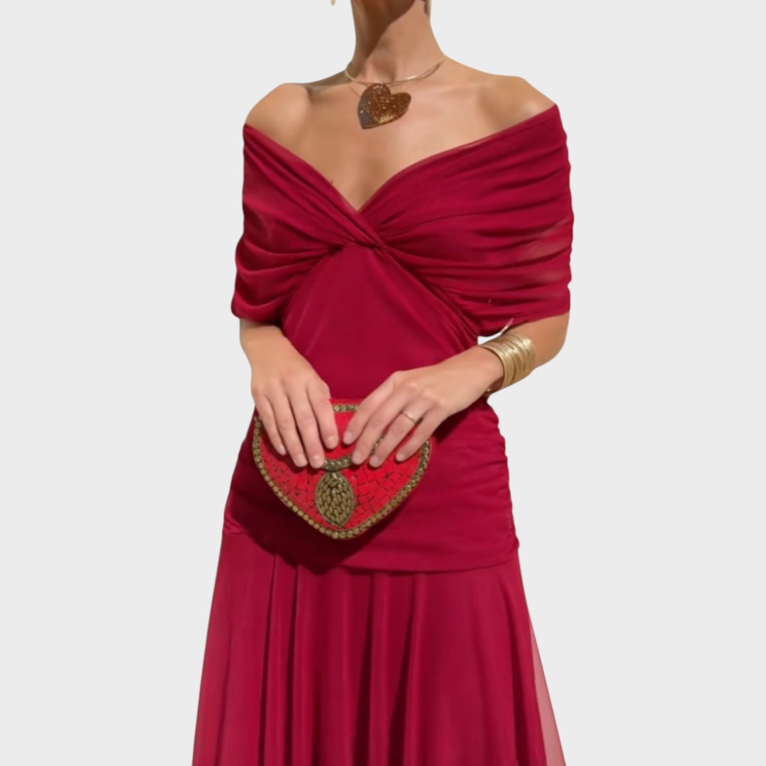 Lora | Vestido Largo Con Escote En V - OSMARA Fashion - vista 6