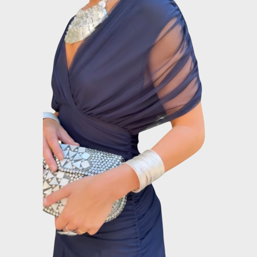Lora | Vestido Largo Con Escote En V - OSMARA Fashion - vista 7