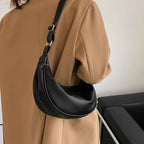 JENNY - Bolso Bandolera Media Luna de Lujo en Piel Lisa