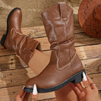 Silva - Bota Campera Baja de Suela Gruesa de Piel