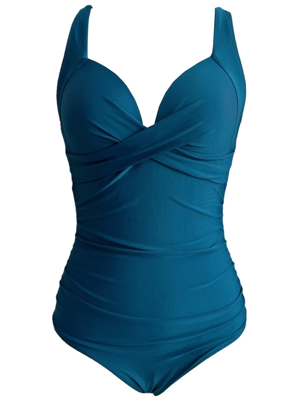 2026 Plain Ruched Swimsuit Women One Piece Solid Swimwear Female Beachwear Bathers Bathing Swimming Swim Bodysuit Summer