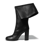 Déa - Bota Alta de Piel Negro Elegante