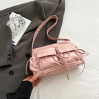 REIS - Bolso de Piel Charol Elegante con Bandolera