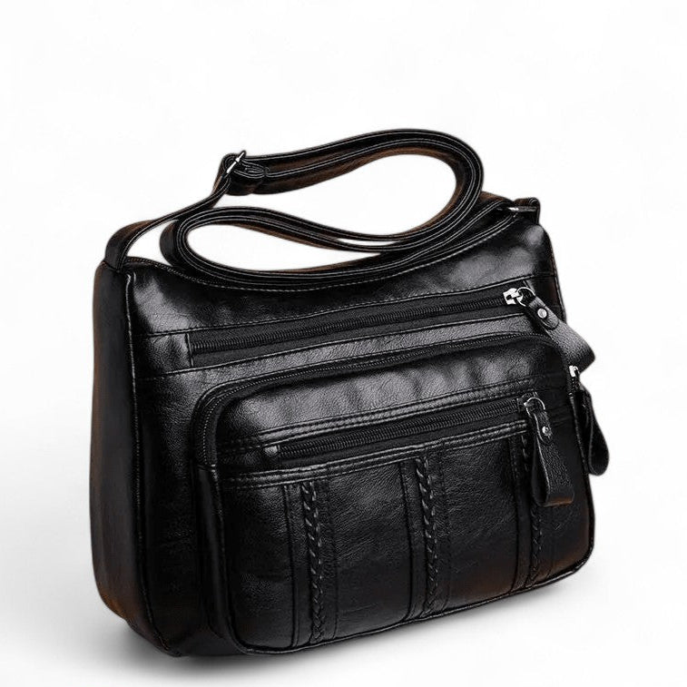 ROVA - Bolso Bandolera de Piel Multibolsillos
