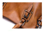 ERATO - Bolso de Gran Capacidad Vintage de Cuero Suave con Bandolera