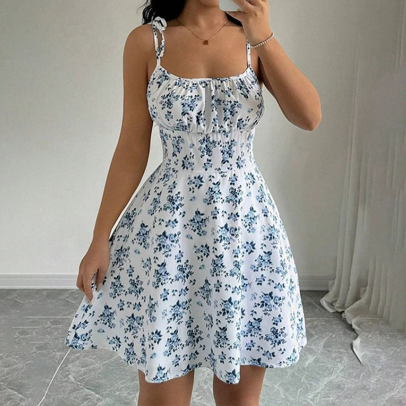 Robe courte à imprimé floral