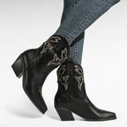 Lysa - Bota Campera Baja Mujer de Tacón Estilo Cowboy