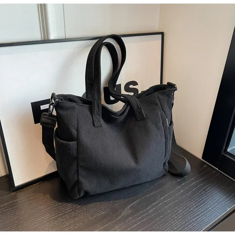 WILLA - Bolso para Clases Grande de Pana - OSMARA Fashion - vista 4