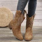 Juana - Bota Campera Baja Bordado Estilo Cowboy