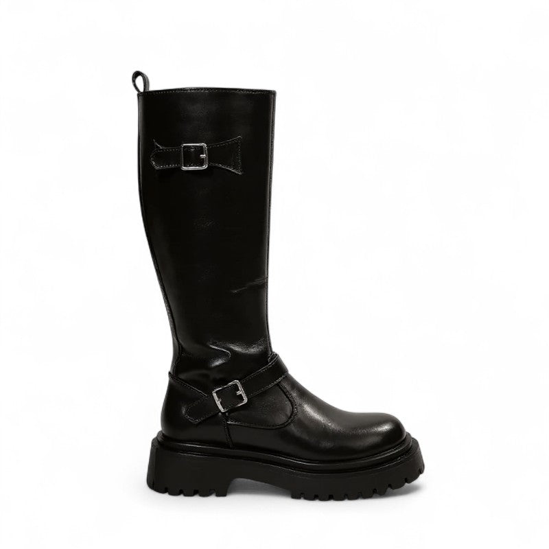 Maillard - Bota Media Caña Negra de Suela Gruesa