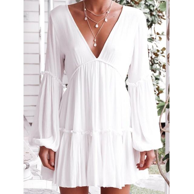 Vestido blanco de playa