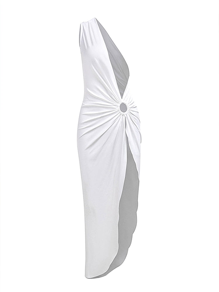 Vestido de playa de un solo hombro