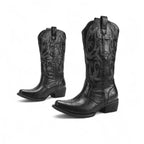 Hailley - Bota Campera Baja de Tacón de Piel