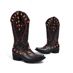Fuega - Bota Campera Baja Mujer con Llamas Bordadas