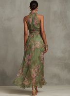 Serena | Robe longue fleurie fluide et élégante qui flatte la silhouette