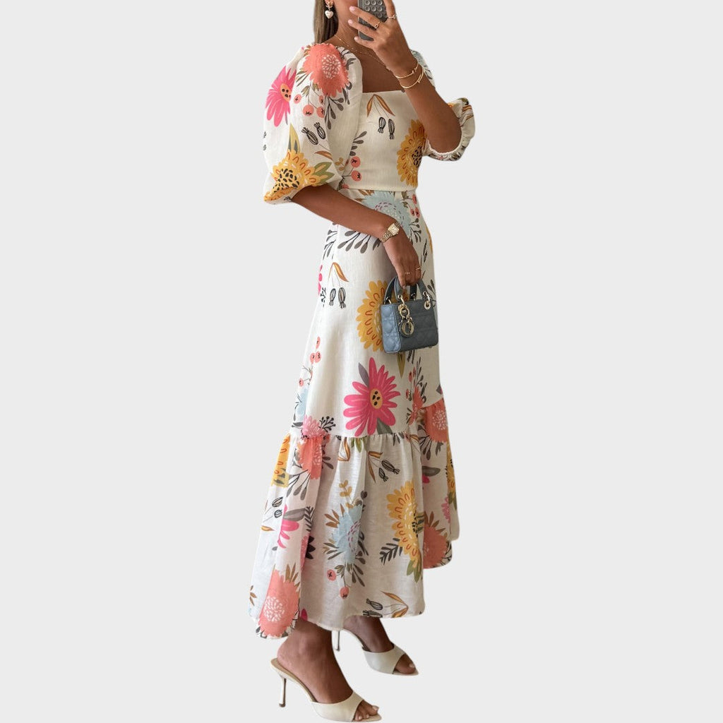 Teressa | Midi Puff-Sleeve Dress