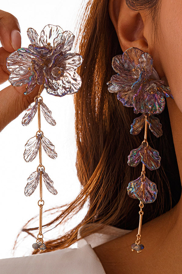 Pendientes de Sirena con Borlas Florales Nacaradas
