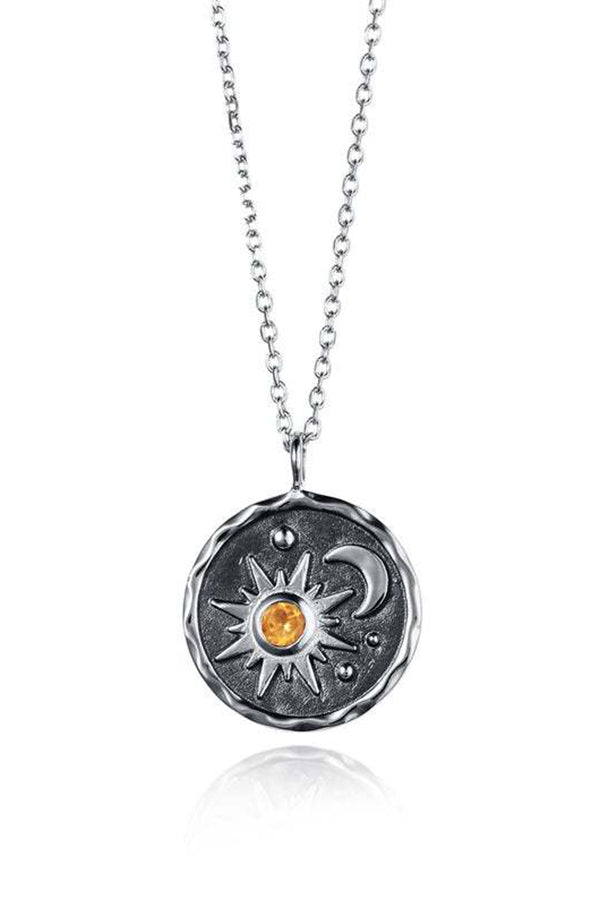Collar Vintage de Sol y Luna con Circonita