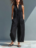 Selma | Mono Minimalista sin Mangas de Mezcla de Lino - OSMARA Fashion