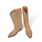 Angy - Bota Campera Mujer de Ante Marrón de Estampado