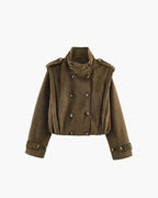 Amelia Trench corto retro en ante sintético