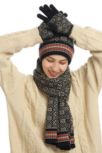 Conjunto de Gorro, Bufanda y Guantes de Punto para Invierno