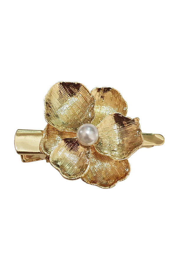 Clip de Pelo con Flor de Perlas Estilo Cortesano Vintage