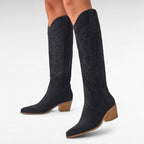 Suevy - Bota Campera de Ante de Tacón para Mujer