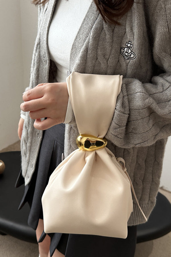 Bolso Cubo Sencillo Plisado Retro
