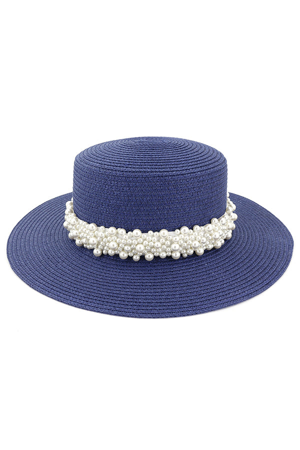 Sombrero de Playa Decorado con Perlas
