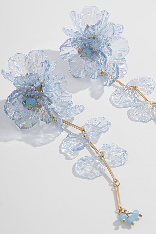 Pendientes de Sirena con Borlas Florales Nacaradas