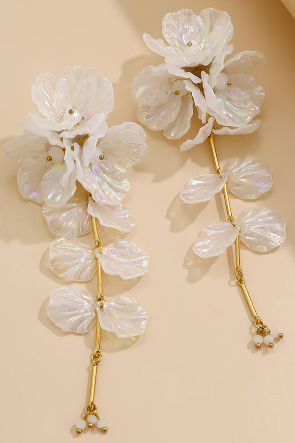 Pendientes de Sirena con Borlas Florales Nacaradas