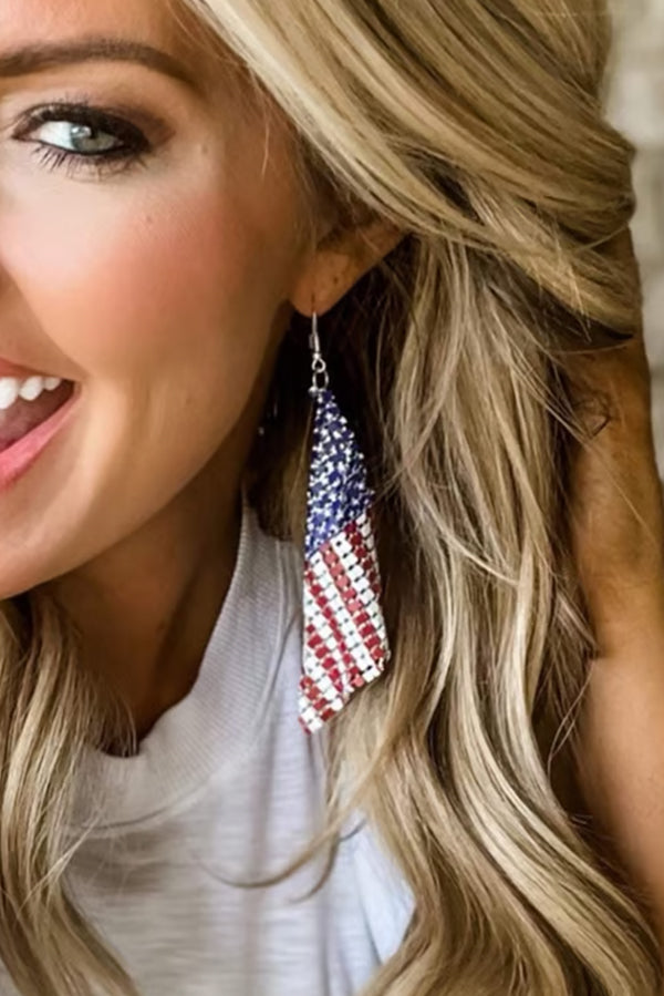 Pendientes del Día de la Independencia con Bandera Americana